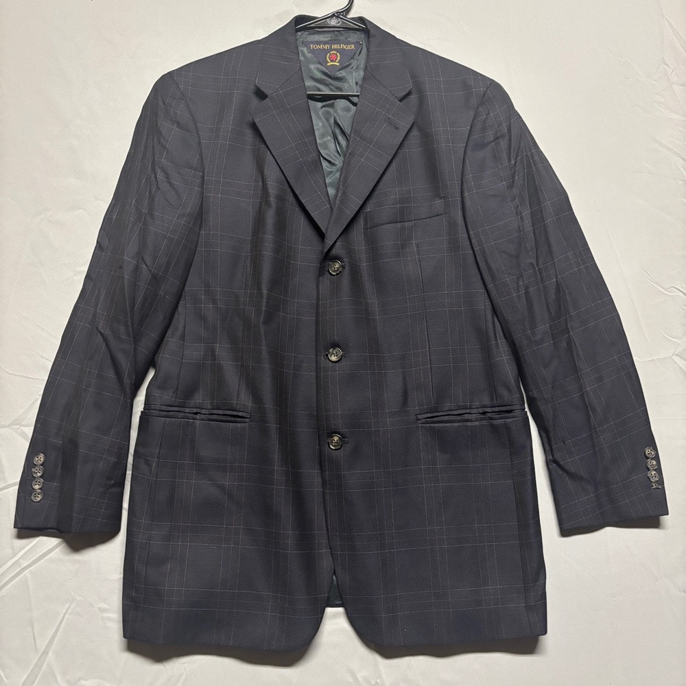 Tommy Hilfiger Men's Charcoal Plaid Blazer